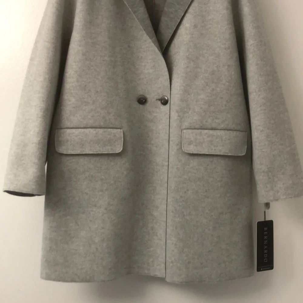 Double Breasted Knit Jacket Heather Grey Bernardo - Picture 4 of 10